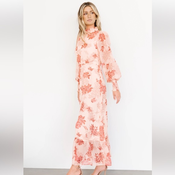 Baltic Born Floral Long Sleeve Dress in Pink and Red - Picture 6 of 16